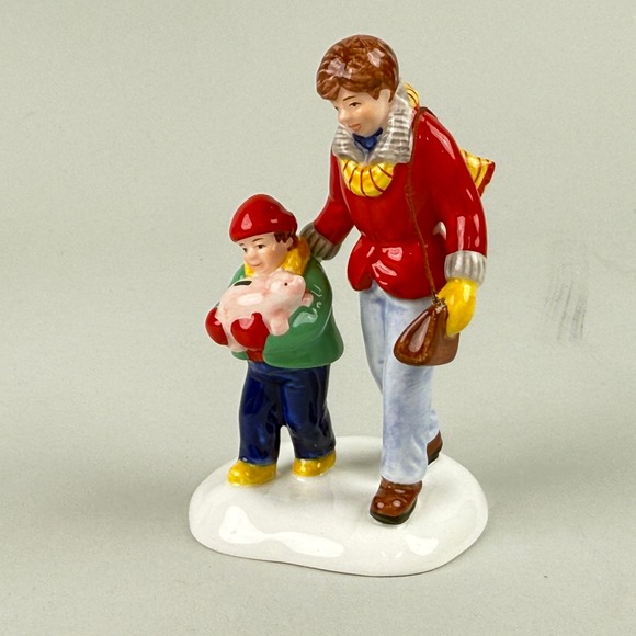 Department 56 Snow Village First Deposit Mother Child Figurine 56.55023 NOS - Picture 4 of 7